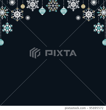 冬季裝飾品橫幅設計模板無文字黑色配色方案正方形1：1 95895572