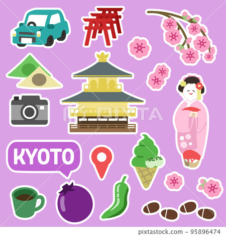 京都圖標沒有線邊框 95896474