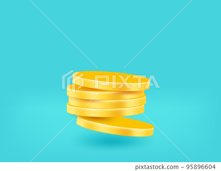 Golden coins. Payment concept. 3d vector illustration 95896604