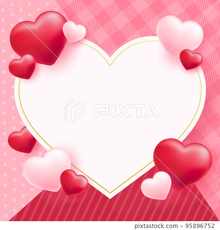 Valentine's Day vector illustration background with heart shape and various patterns (sale, banner, promotion) 95896752