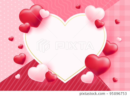 Valentine's Day vector illustration background with heart shape and various patterns (sale, banner, promotion) 95896753