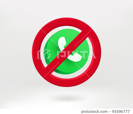 Do not call concept with green button. 3d vector illustration Do not call concept with green button. 3d vector illustration 95896777