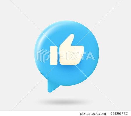 Speech cloud with thumbsup sign. Best choice concept. 3d vector isolated illustration Speech cloud with thumbsup sign. Best choice concept. 3d vector isolated illustration 95896782