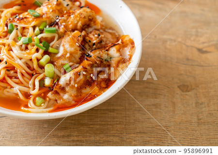 ramen noodles with gyoza or pork dumplings ramen noodles with gyoza or pork dumplings 95896991