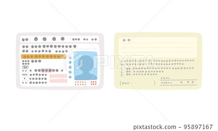 鬆散粗糙的手繪駕照正反面 鬆散粗糙的手繪駕照正反面 95897167