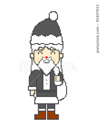 Pixel art _ smiling Santa Claus (black) 95897652