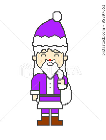 點畫_微笑聖誕老人(紫色) 點畫_微笑聖誕老人(紫色) 95897653