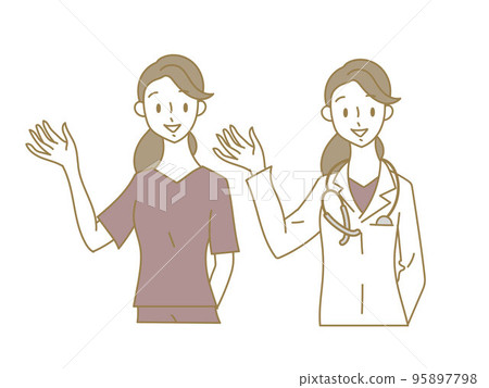 女醫生微笑著指導 女醫生微笑著指導 95897798