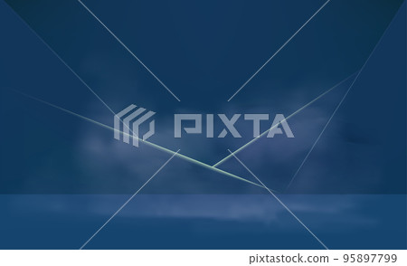 Blue interior with with fog. Vector 3d illustration Blue interior with with fog. Vector 3d illustration 95897799