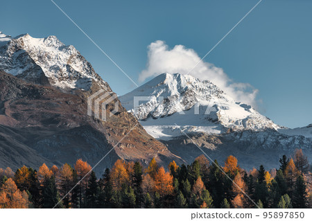 First autumn snowfall on high peaks 95897850