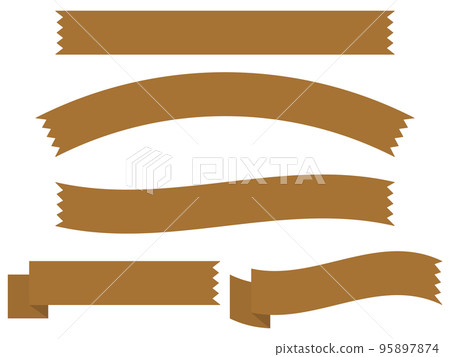 Gummed tape style ribbon 5 types set brown Gummed tape style ribbon 5 types set brown 95897874