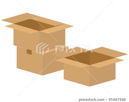 打開的紙板箱圖標 95897886
