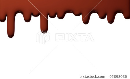 3d illustration with melted chocolate dripping from above. Transparent background (PNG) 95898086
