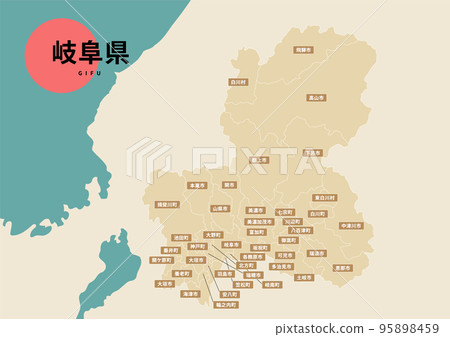 Map (with place names) - Gifu Prefecture 95898459