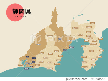 Map (with place names) - Shizuoka Prefecture Map (with place names) - Shizuoka Prefecture 95898555