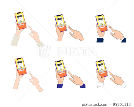 Digital money assortment on your smartphone 95901113