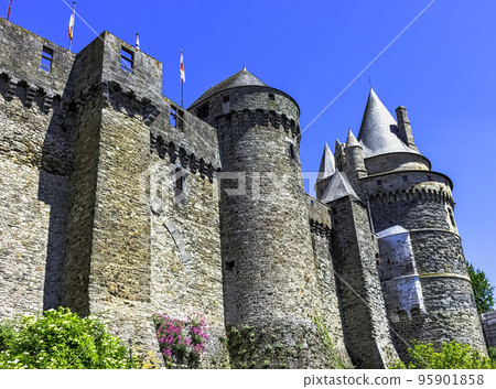 Medieval castle in the town of Vitre, France 95901858