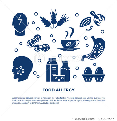 Food allergy banner template with place for text Food allergy banner template with place for text 95902627