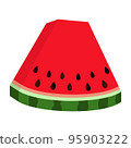Cartoon watermelon slice Healthy vegetarian summer food 95903222
