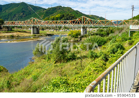 Kasagi Bridge with Gelber truss structure over the Kizu River in Kyoto Prefecture 95904535