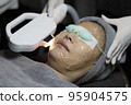 Young women use services in beauty clinics. 95904575