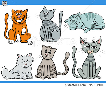 cartoon cats and kittens comic characters set 95904901