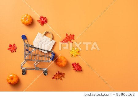 秋天 購物 購物車 銷售 背景 Autumn shopping ショッピング 秋天 購物 購物車 銷售 背景 Autumn shopping ショッピング 95905168
