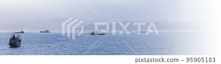 Fishing seiners in Avacha Bay in Kamchatka peninsula 95905183