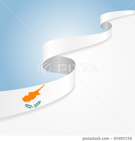 Cypriot flag wavy abstract background. Vector illustration. 95905559