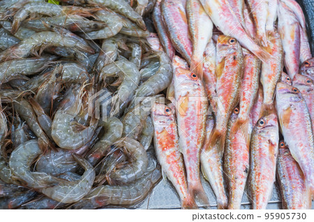 Seafood selling at the fish market in Turkeye 95905730