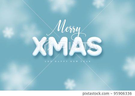Merry Christmas greeting banner. 3d white Xmas... - Stock Illustration ...
