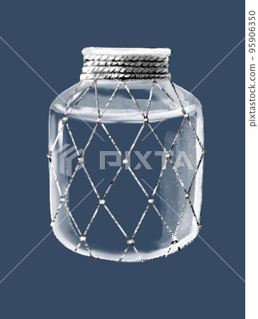 Bottle engraving. Realistic illustration of a transparent bottle. Black and white drawing Bottle engraving. Realistic illustration of a transparent bottle. Black and white drawing 95906350