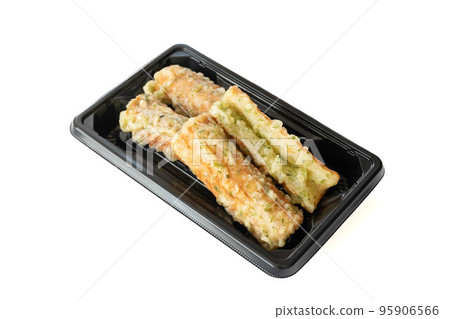 Deep-fried chikuwa in a tray Deep-fried chikuwa in a tray 95906566