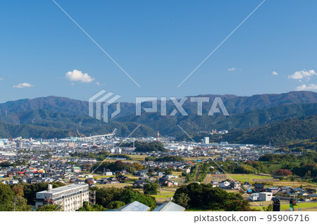 The townscape of Tsuruga City, Fukui Prefecture, view from the Wakasa Wan Energy Research Center 95906716