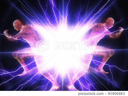 3d illustration of people competing in the light 3d illustration of people competing in the light 95906863