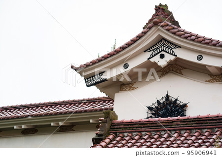 fragment of building of the Sakhalin Regional Museum of Local Lore in Yuzhno-Sakhalinsk, Russia 95906941