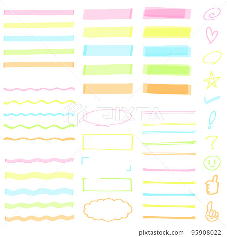 Line marker 5 color set_ver3 - Stock Illustration [95908022] - PIXTA