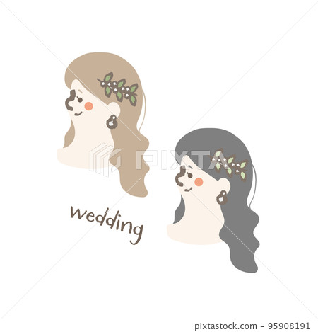 Wedding bride sideways illustration 95908191