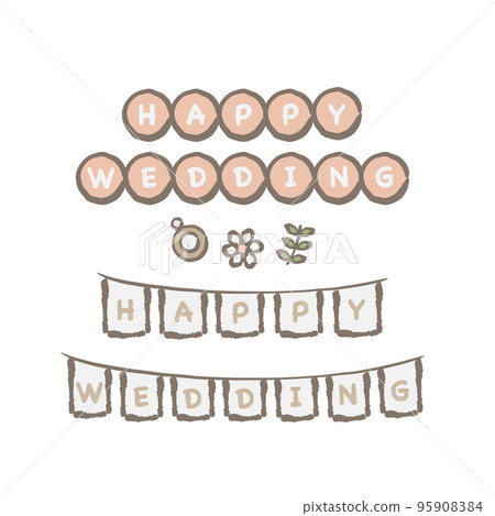 婚禮新娘文字素材插圖集 95908384