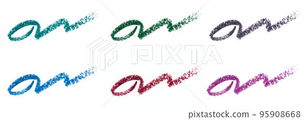 Set of beauty product swatches various form. Eye liner smears. Eye pencil strokes collection isolated on white background Set of beauty product swatches various form. Eye liner smears. Eye pencil strokes collection isolated on white background 95908668