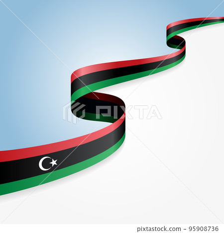 Libyan flag wavy abstract background. Vector... - Stock Illustration ...