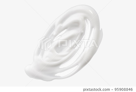 White cream drop isolated. Body mask swatch. Skin care treatment product texture. White cream drop isolated. Body mask swatch. Skin care treatment product texture. 95908846