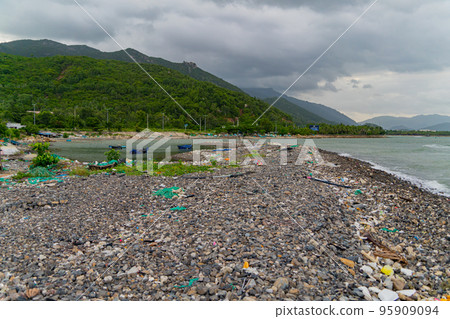 Garbage on the seashore. Garbage on the seashore. 95909094