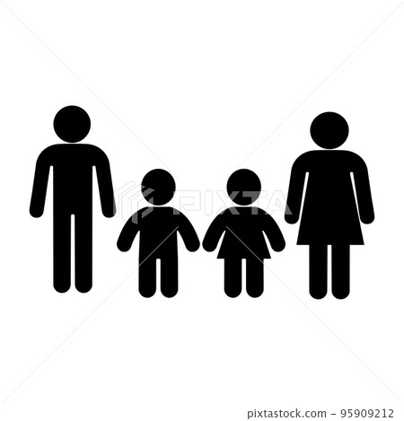family icon doodle line vector sign family icon doodle line vector sign 95909212