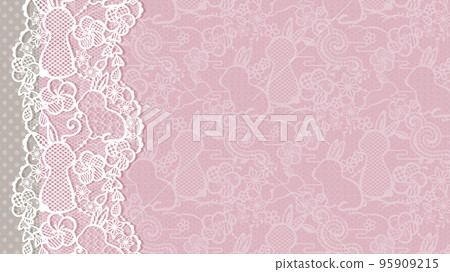 靈感來自兔子花邊的背景插圖 collage_16:9 95909215