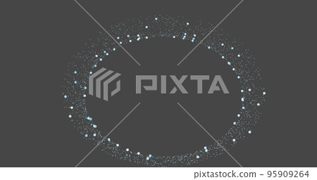 CG 粒子 呈圓形展開的發光立方體 95909264