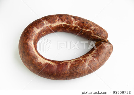 Kangal sucuk made from various spice mixtures used in Turkish cuisine, isolated on white background 95909738