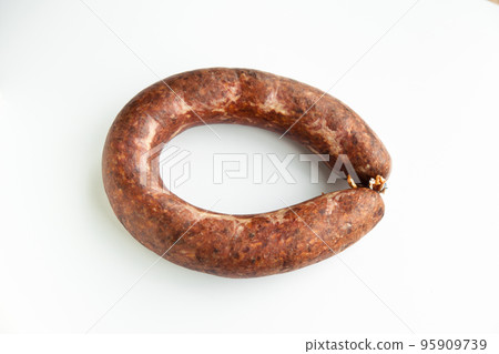 Kangal sucuk made from various spice mixtures used in Turkish cuisine, isolated on white background 95909739