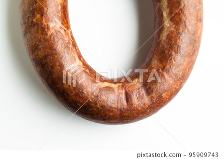Kangal sucuk made from various spice mixtures used in Turkish cuisine, isolated on white background 95909743