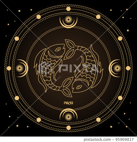 Pisces zodiac sign astrological horoscope sign Stock